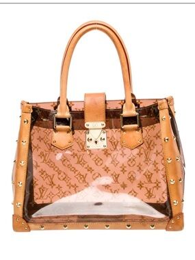 Louis Vuitton Transparent Monogram Tote with Tan Leather Trim